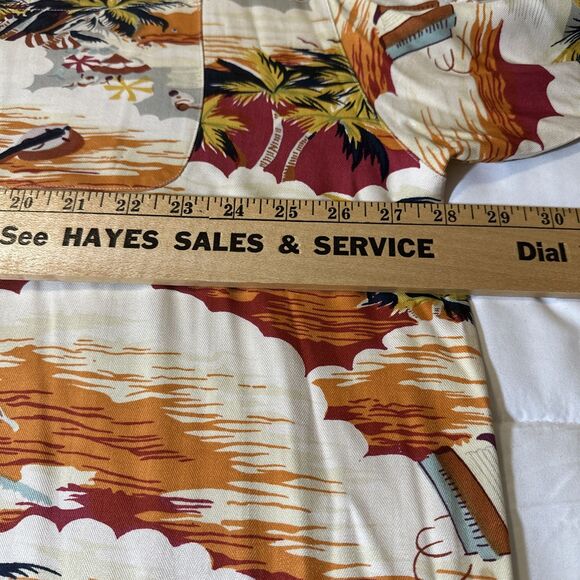 Tommy Bahama Shirt Mens 2XL Multicolor Silk Button Up Hawaiian Surfers Ukuleles - Picture 5 of 11